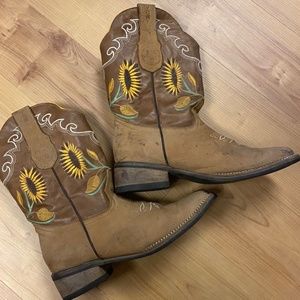 Verthali Cowgirl Boots Rodeo Western Sunflower Embroider Women’s Size 8.5